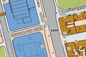 Kartbilde fra WMS-tjeneste av avviket