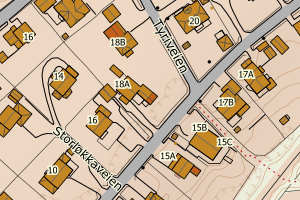 Kartbilde fra WMS-tjeneste av avviket