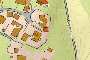 Kartbilde fra WMS-tjeneste av avviket
