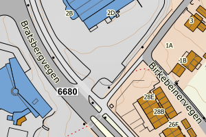 Kartbilde fra WMS-tjeneste av avviket