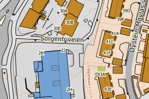 Kartbilde fra WMS-tjeneste av avviket