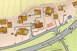 Kartbilde fra WMS-tjeneste av avviket