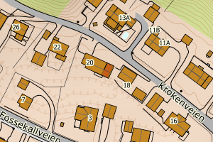 Kartbilde fra WMS-tjeneste av avviket