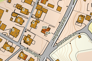 Kartbilde fra WMS-tjeneste av avviket