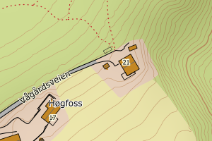 Kartbilde fra WMS-tjeneste av avviket