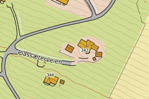 Kartbilde fra WMS-tjeneste av avviket