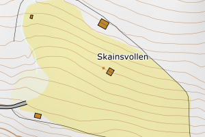 Kartbilde fra WMS-tjeneste av avviket