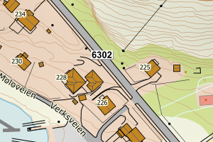 Kartbilde fra WMS-tjeneste av avviket