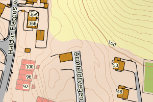 Kartbilde fra WMS-tjeneste av avviket