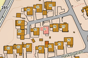 Kartbilde fra WMS-tjeneste av avviket