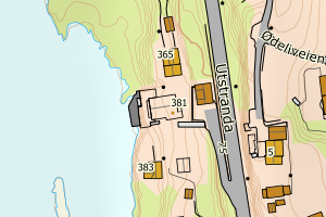 Kartbilde fra WMS-tjeneste av avviket