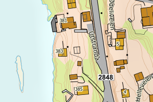 Kartbilde fra WMS-tjeneste av avviket