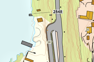Kartbilde fra WMS-tjeneste av avviket