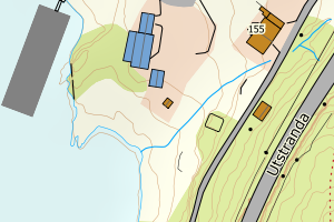 Kartbilde fra WMS-tjeneste av avviket