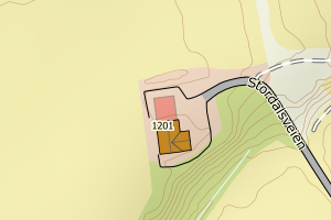 Kartbilde fra WMS-tjeneste av avviket