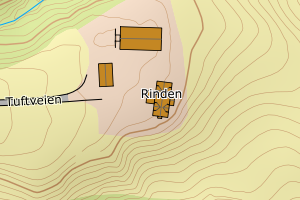 Kartbilde fra WMS-tjeneste av avviket