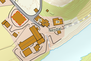 Kartbilde fra WMS-tjeneste av avviket