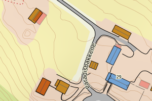 Kartbilde fra WMS-tjeneste av avviket