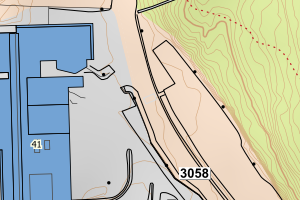 Kartbilde fra WMS-tjeneste av avviket