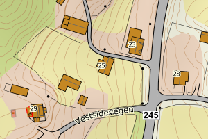 Kartbilde fra WMS-tjeneste av avviket