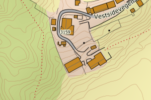 Kartbilde fra WMS-tjeneste av avviket