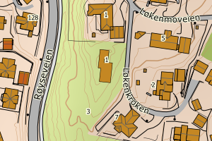 Kartbilde fra WMS-tjeneste av avviket