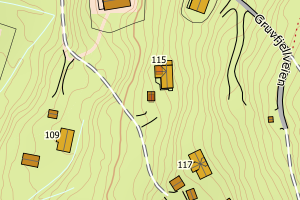 Kartbilde fra WMS-tjeneste av avviket