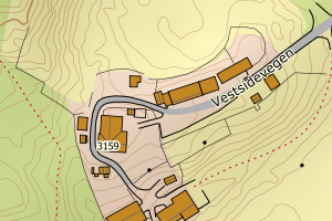 Kartbilde fra WMS-tjeneste av avviket