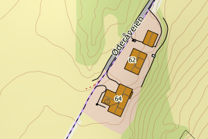 Kartbilde fra WMS-tjeneste av avviket