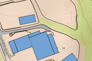 Kartbilde fra WMS-tjeneste av avviket