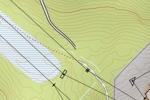 Kartbilde fra WMS-tjeneste av avviket