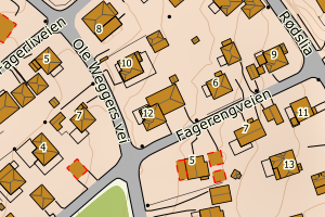 Kartbilde fra WMS-tjeneste av avviket