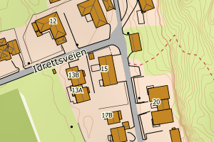 Kartbilde fra WMS-tjeneste av avviket