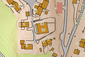 Kartbilde fra WMS-tjeneste av avviket