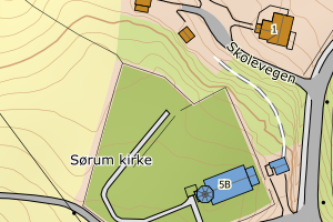 Kartbilde fra WMS-tjeneste av avviket