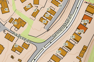 Kartbilde fra WMS-tjeneste av avviket