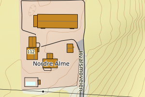 Kartbilde fra WMS-tjeneste av avviket