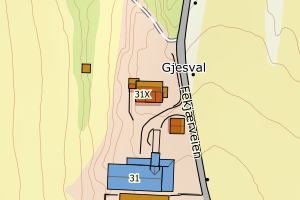 Kartbilde fra WMS-tjeneste av avviket