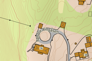 Kartbilde fra WMS-tjeneste av avviket
