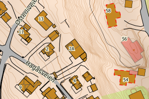 Kartbilde fra WMS-tjeneste av avviket