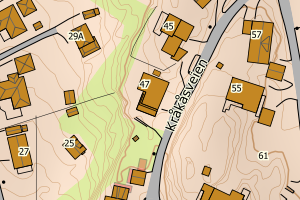 Kartbilde fra WMS-tjeneste av avviket