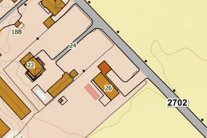 Kartbilde fra WMS-tjeneste av avviket