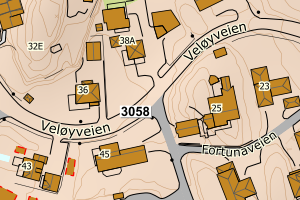 Kartbilde fra WMS-tjeneste av avviket