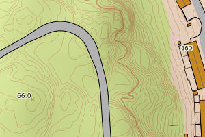 Kartbilde fra WMS-tjeneste av avviket