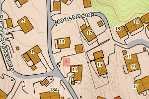 Kartbilde fra WMS-tjeneste av avviket