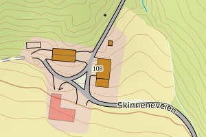 Kartbilde fra WMS-tjeneste av avviket