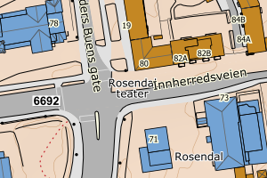 Kartbilde fra WMS-tjeneste av avviket