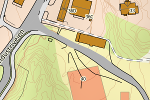 Kartbilde fra WMS-tjeneste av avviket