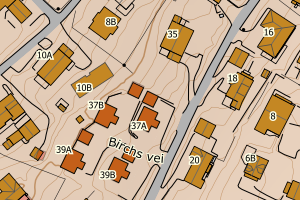 Kartbilde fra WMS-tjeneste av avviket