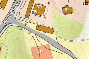 Kartbilde fra WMS-tjeneste av avviket